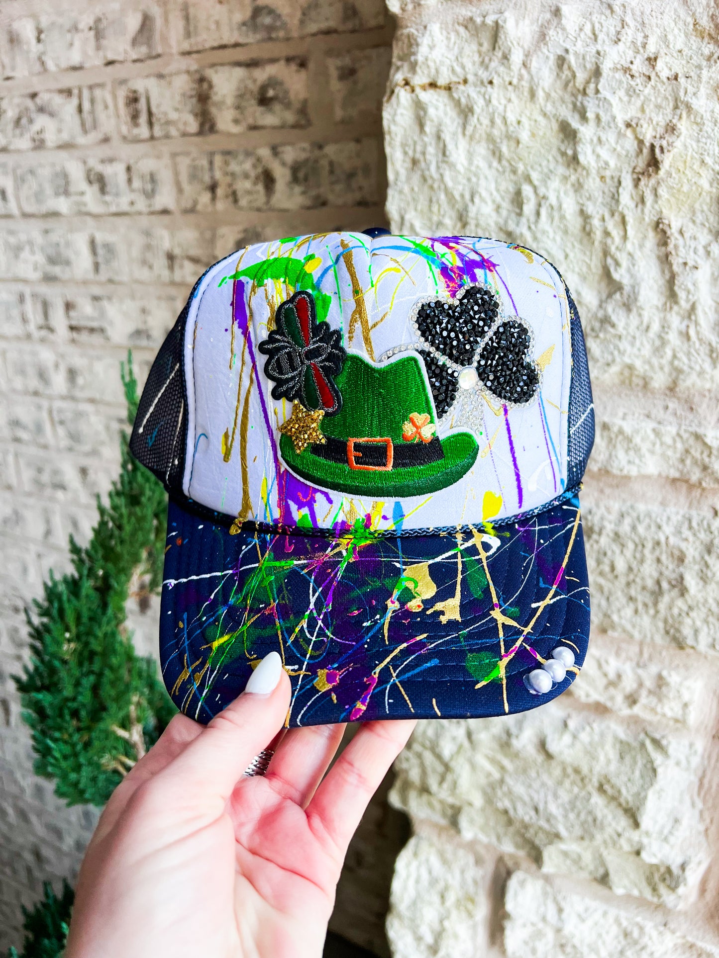 Luck of the Irish Trucker- Navy/White