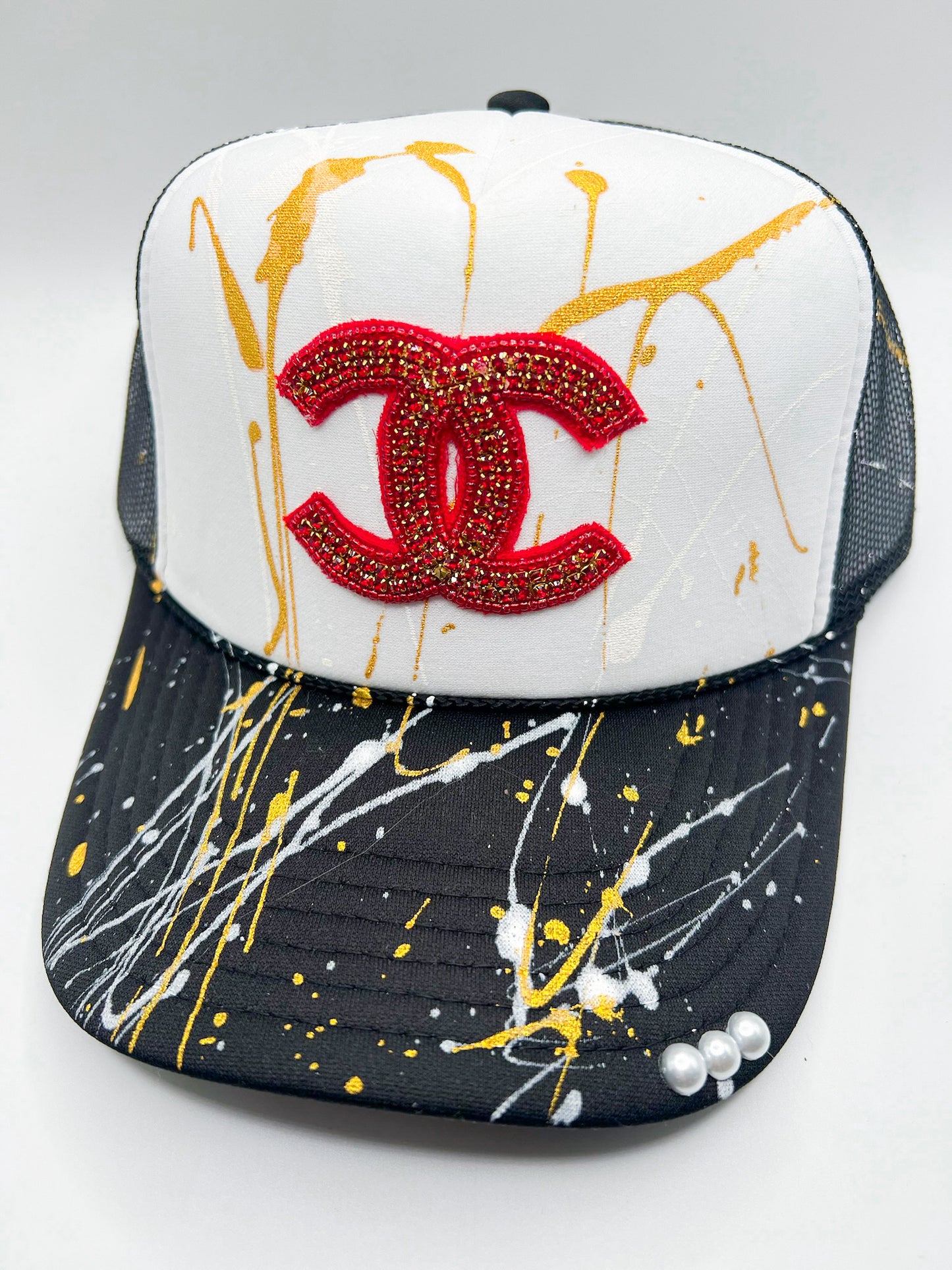 Red Beaded CC, Black