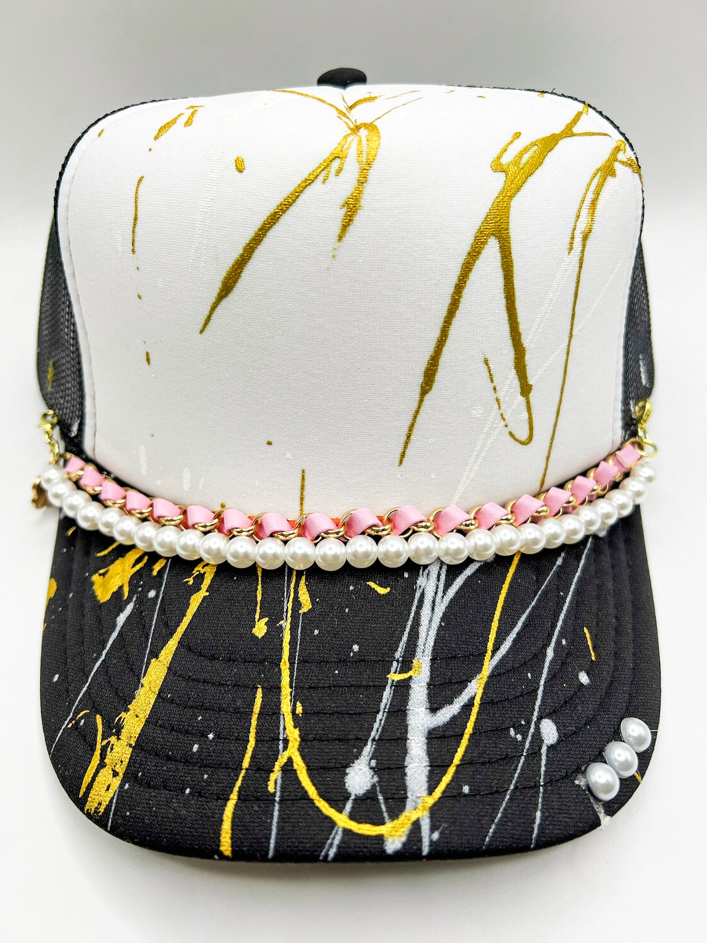 Pink and Pearls Hat Band