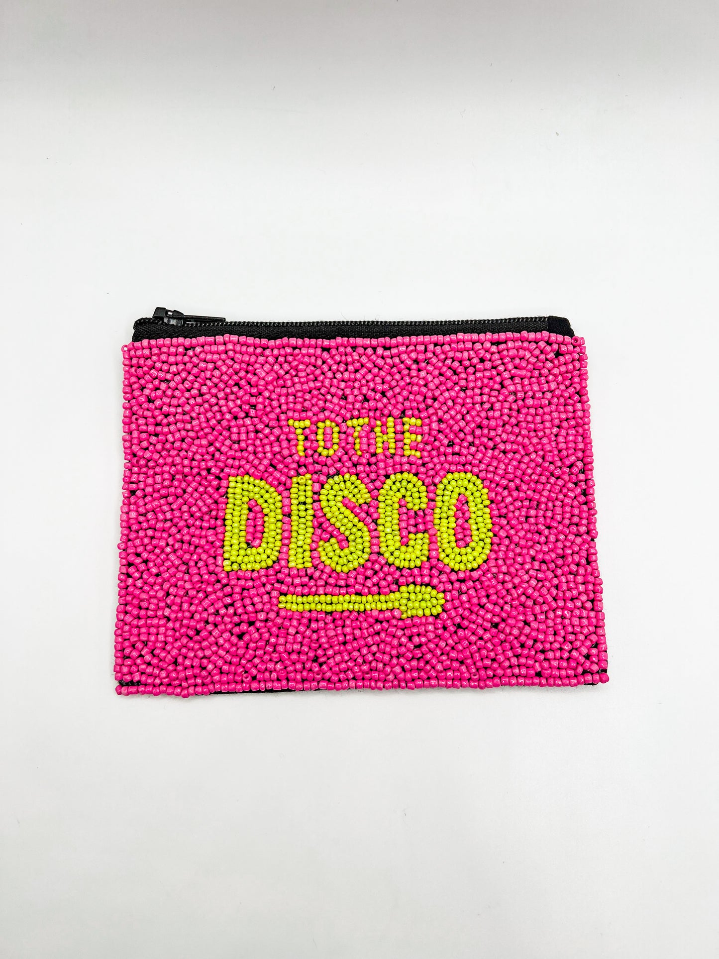 Beaded Coin Wallet- Pink Disco