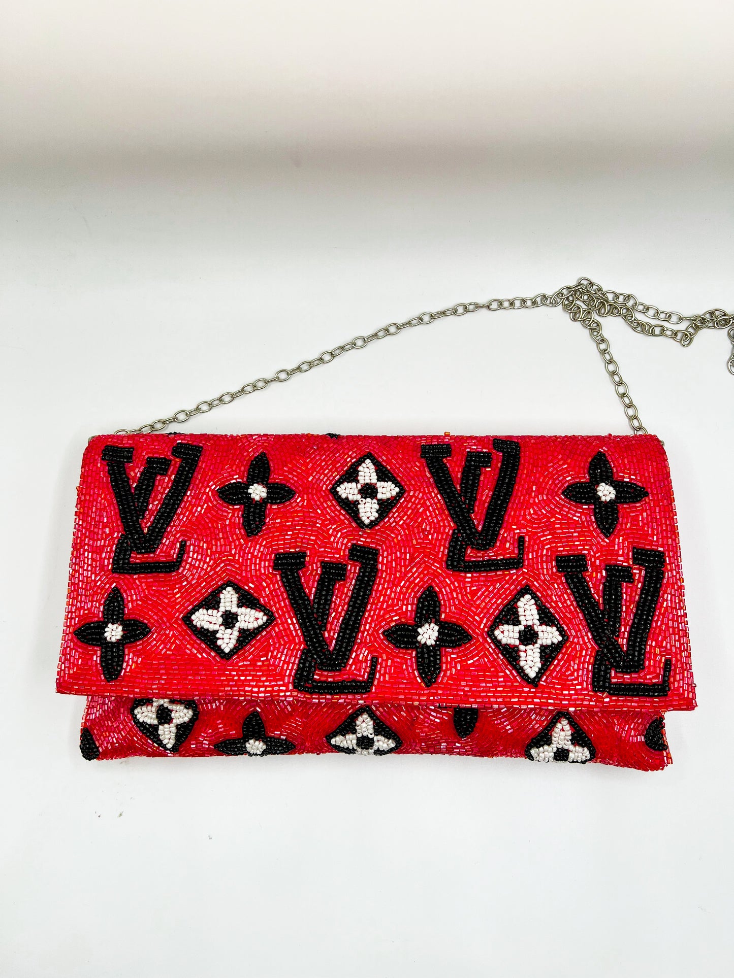 Beaded Clutch- Red Logo
