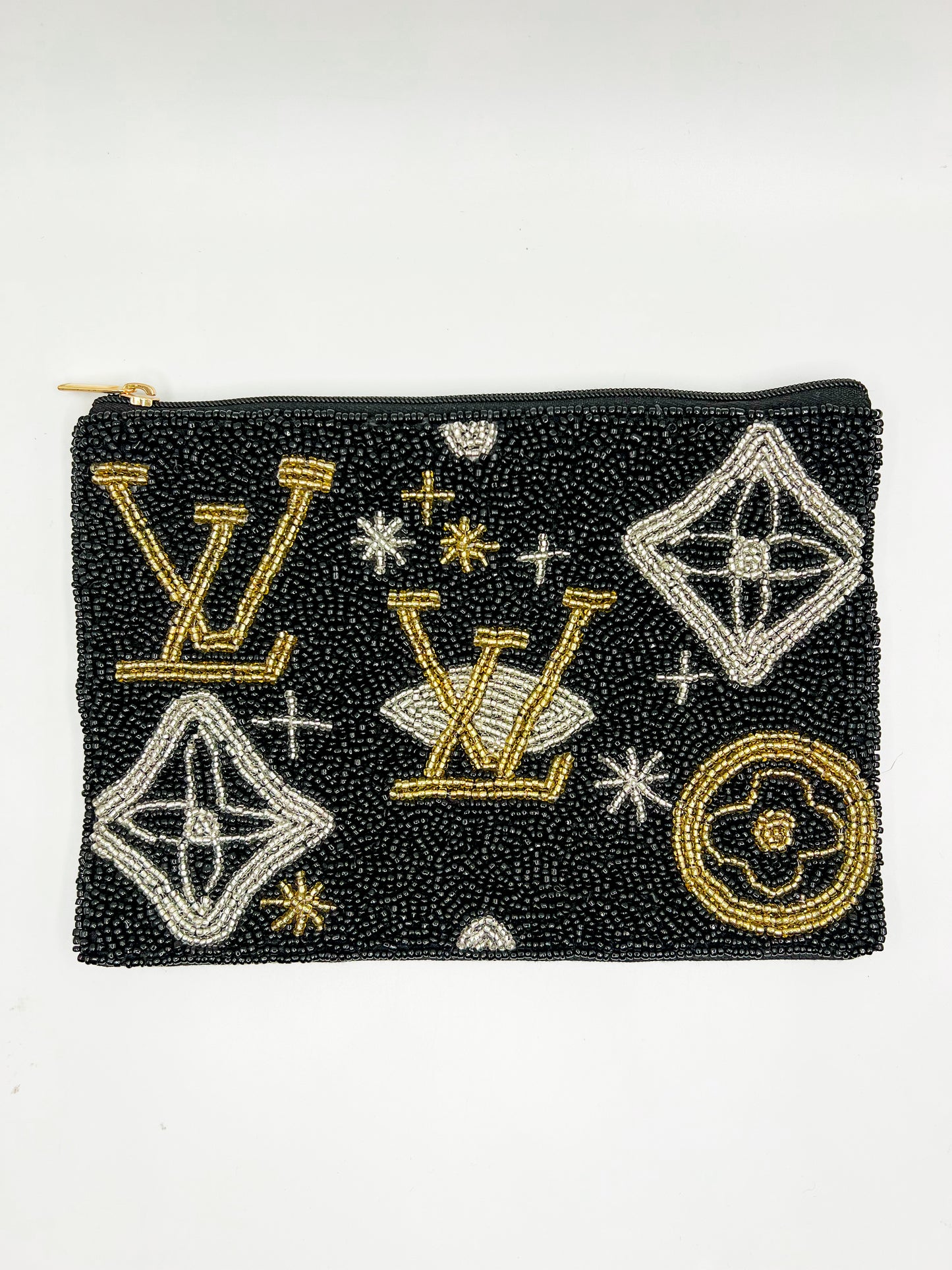 Beaded Coin Purse- Multi LV Logo