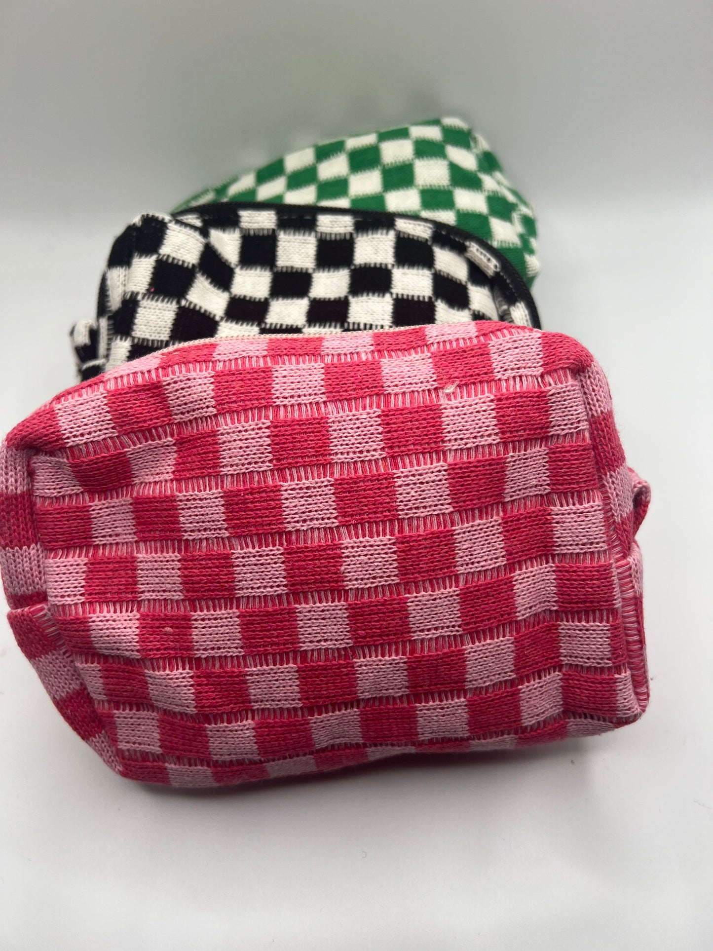 Checkered Cosmetic Bag