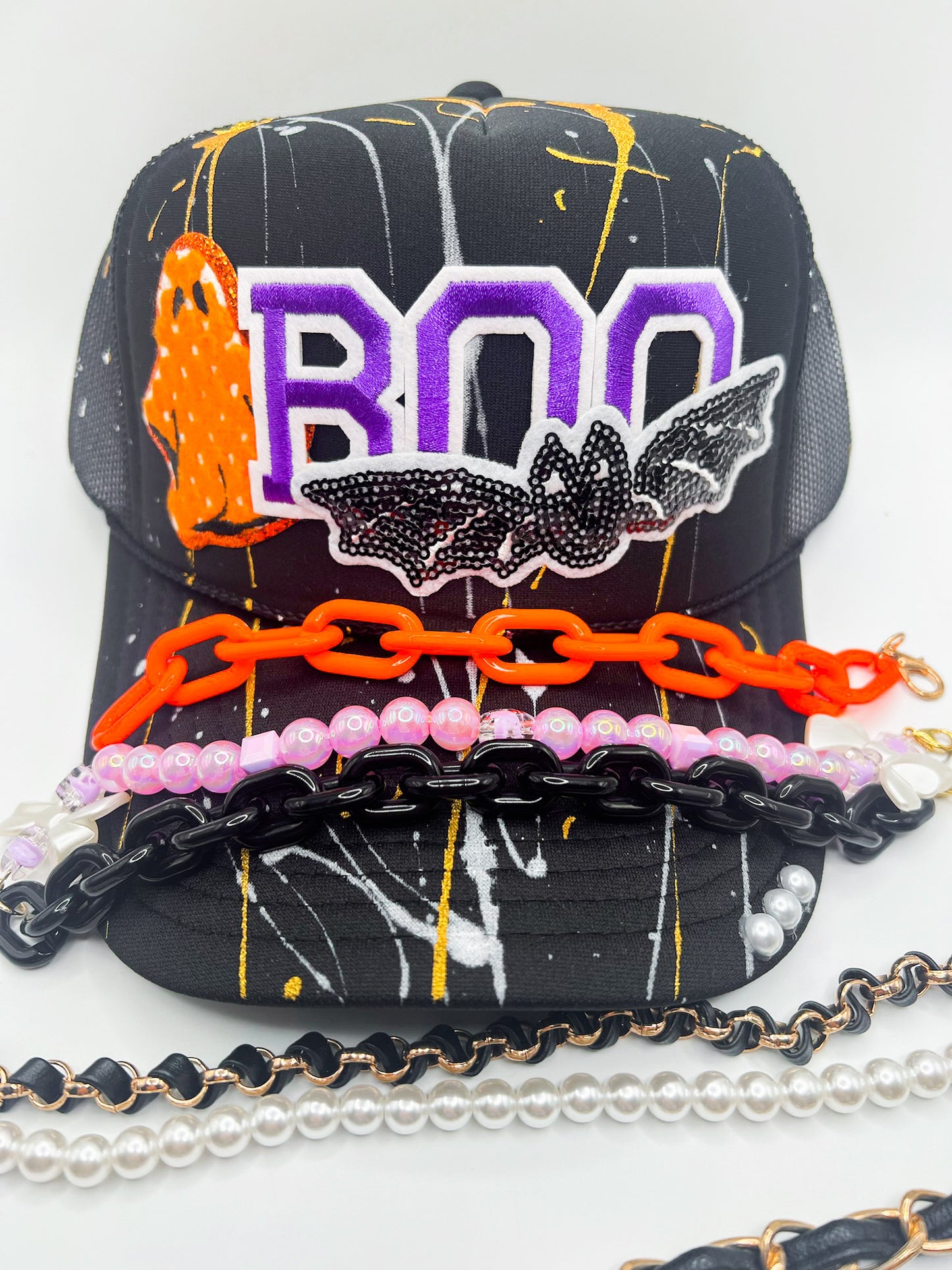 Ghostly BOO with Bat - Black