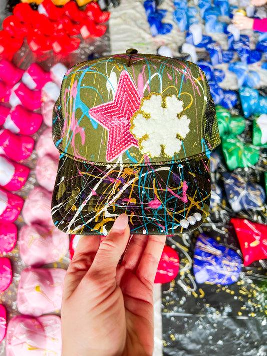 Snowflake/Star Trucker- Camo