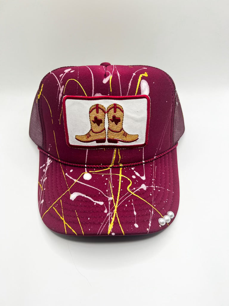 Maroon A&M Boots Trucker Hat