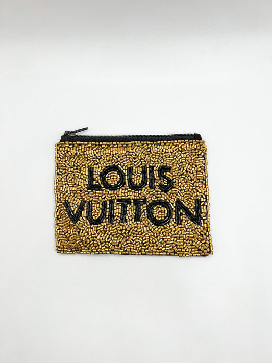 Beaded Coin Wallet- Gold LV