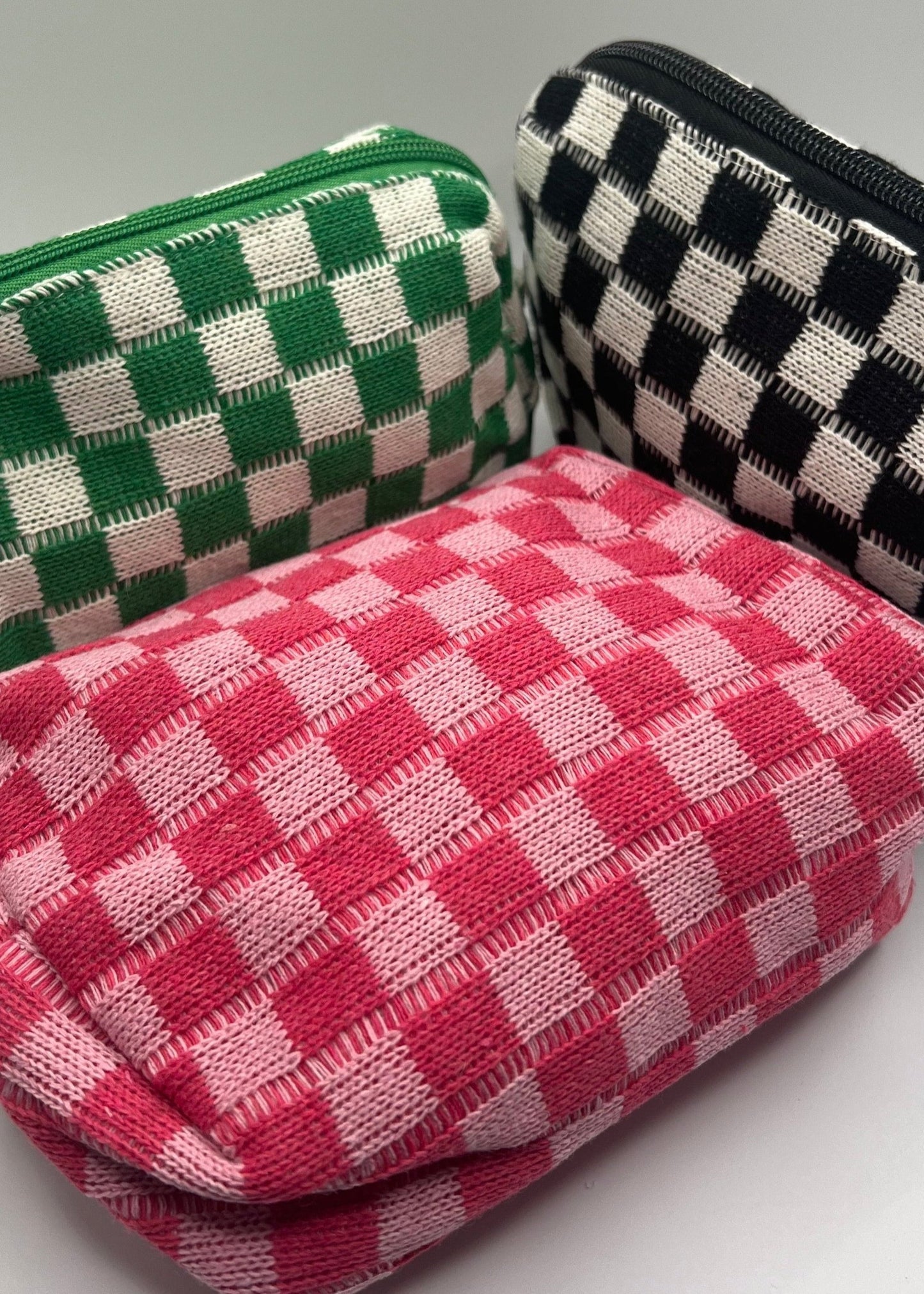 Checkered Cosmetic Bag