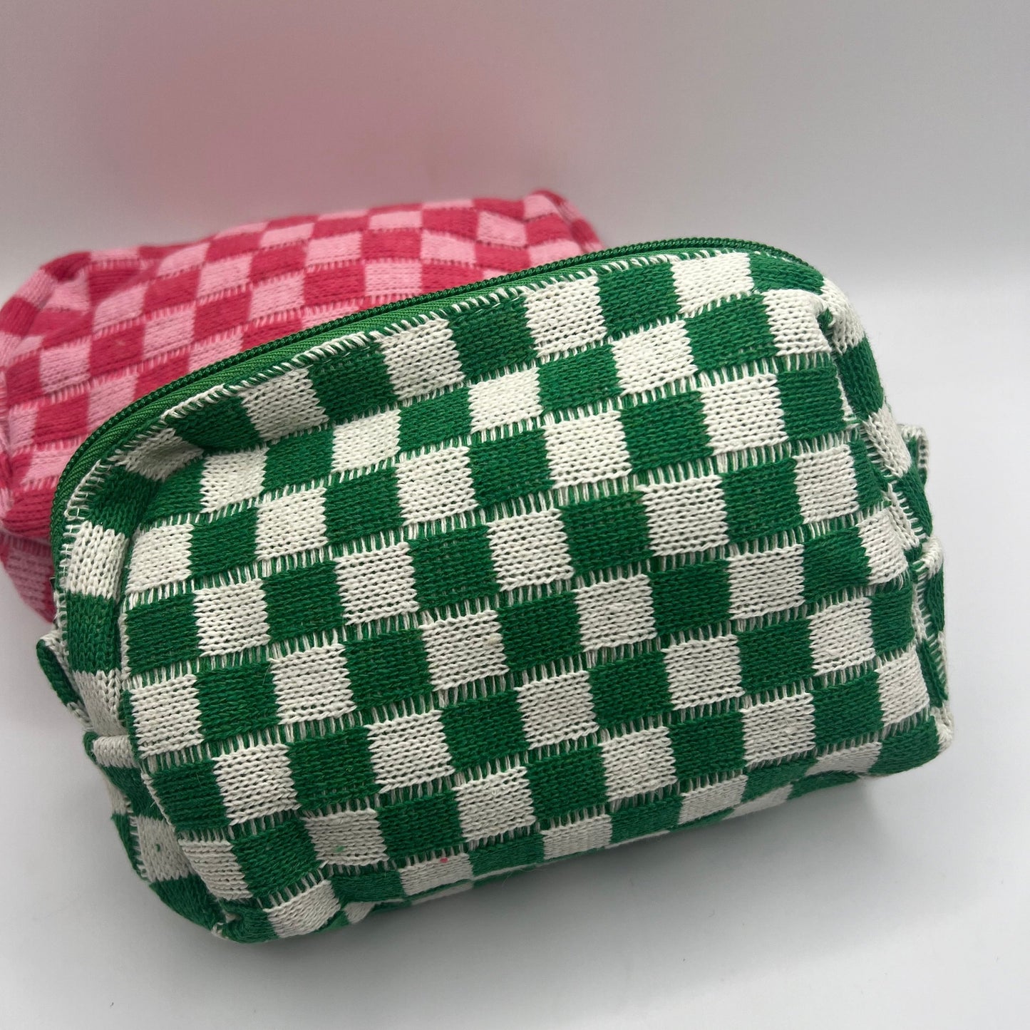 Checkered Cosmetic Bag