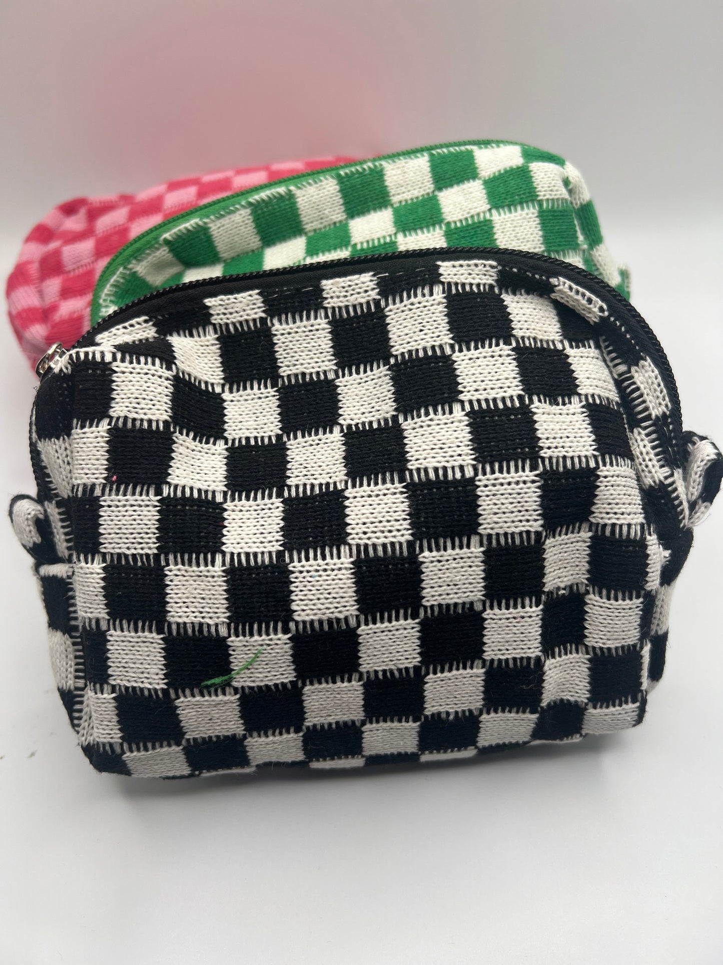 Checkered Cosmetic Bag