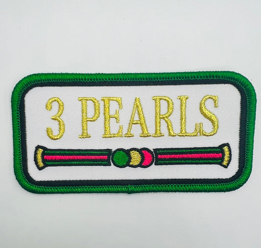 3 Pearls Iron on Designer Patch