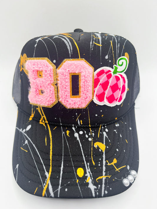 Pumpkin BOO Pink - Black Hat